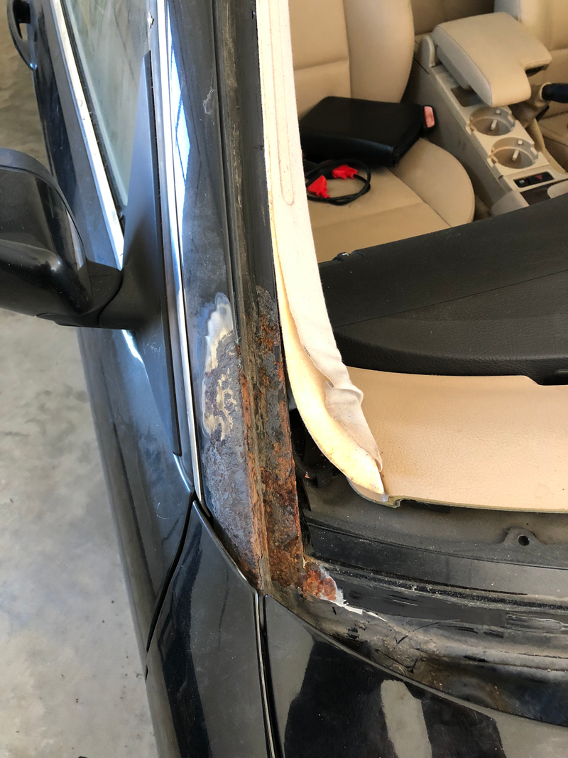Passenger side with a tiny bit of sanding.
